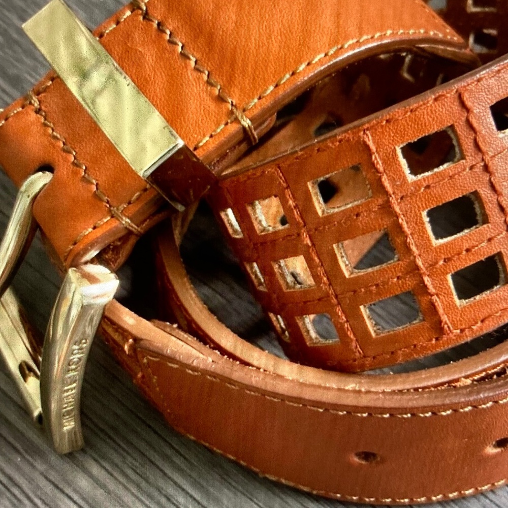 Michael Kors Brown Leather Belt XL 43"